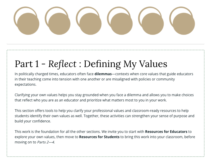 Part 1 - Reflect: Defining My Values